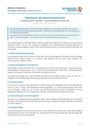Deklaration der REACH-Konformität — Vorschau