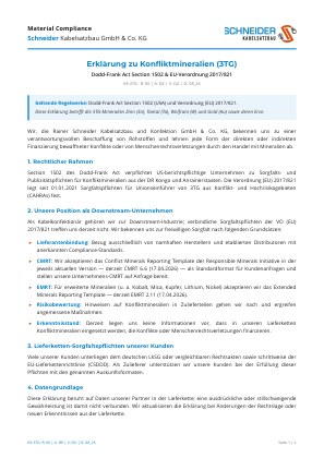 Erklärung zu Konfliktmineralien (3TG) — Vorschau