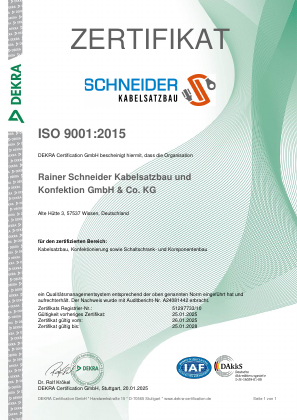 ISO 9001:2015 — Zertifikat — Vorschau