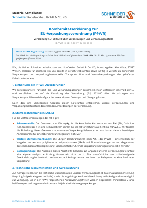 Konformitätserklärung EU-Verpackungsverordnung (PPWR) — Vorschau