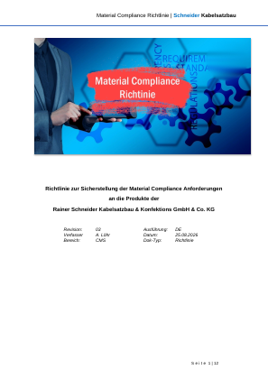 Material Compliance Richtlinie — Vorschau