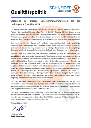 Qualitätspolitik — Vorschau