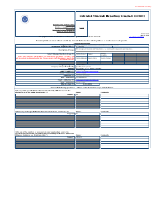 Extended Minerals Reporting Template (EMRT) — Vorschau