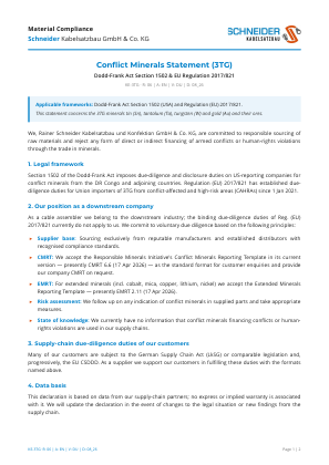 Conflict Minerals Statement (3TG) — Vorschau
