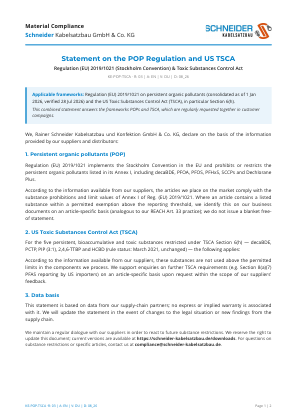 POP Regulation & US TSCA Statement — Vorschau