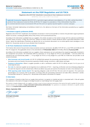 POP Regulation & US TSCA Statement — Vorschau